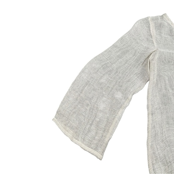 Eileen Fisher Organic Linen Mesh Boat-Neck Tunic In Size XS - Picture 3 of 6